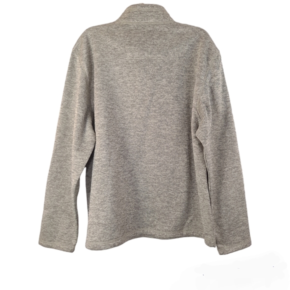 G.H. BASS Men's Sherpa Fleece Button Mock Sweater Moonstruck Heather Gray - 2X - Picture 2 of 10